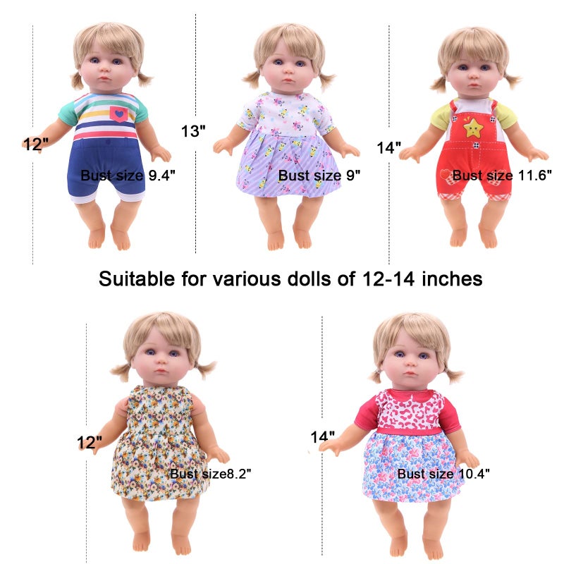 MLcnleS Alive Doll Clothes & Accessories - Baby Doll Dresses, 6 Sets for 12-13" in Inch Girl Dolls - Image 3